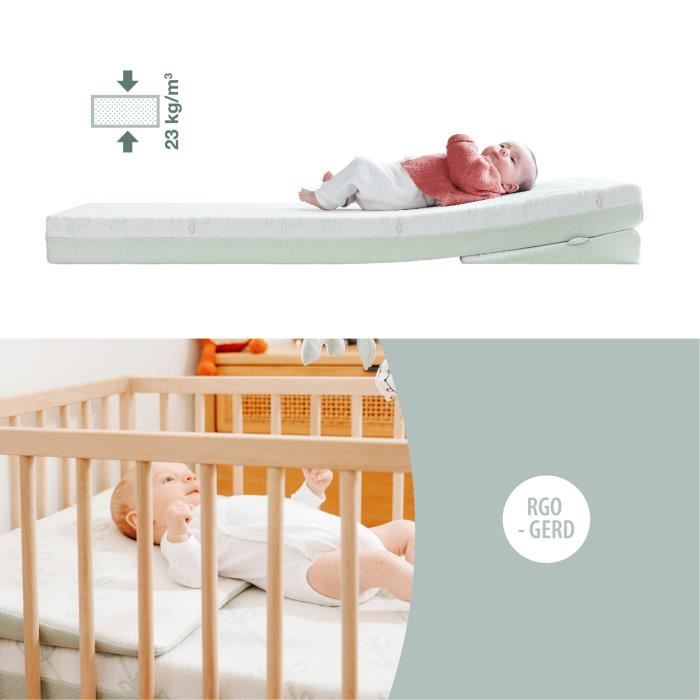 BABYMOOV Plan incliné Cosymat Antibactérien, élimine naturellement les bactéries, adapté aux matelas 60x120 cm