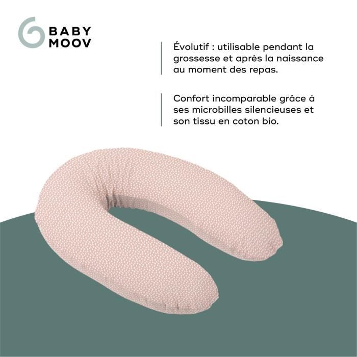 doomoo Coussin de Maternité et Coussin d'Allaitement Buddy, Ultra Confort, Certifié oeko-Tex, Cloudy Pink