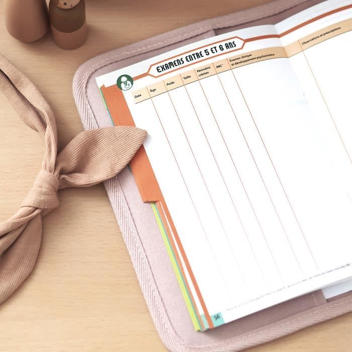 BEABA, Protege carnet de santé canvas rose poudré