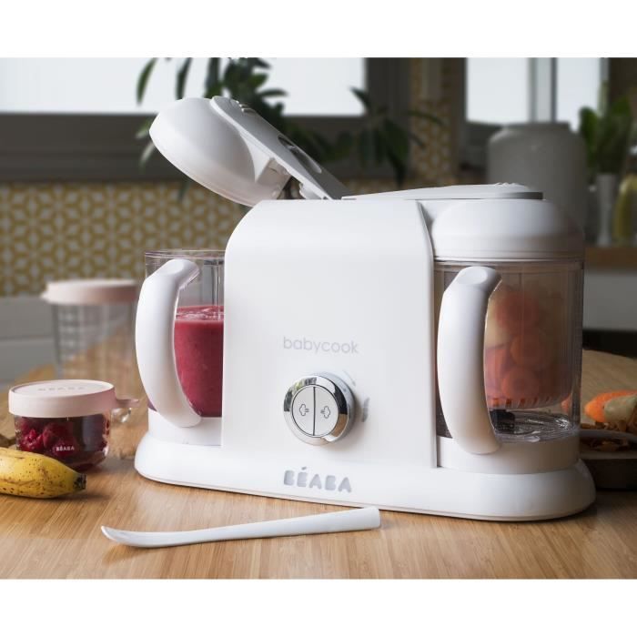 BEABA, Babycook Duo, robot bébé 4 en 1, contenance XXL, blanc