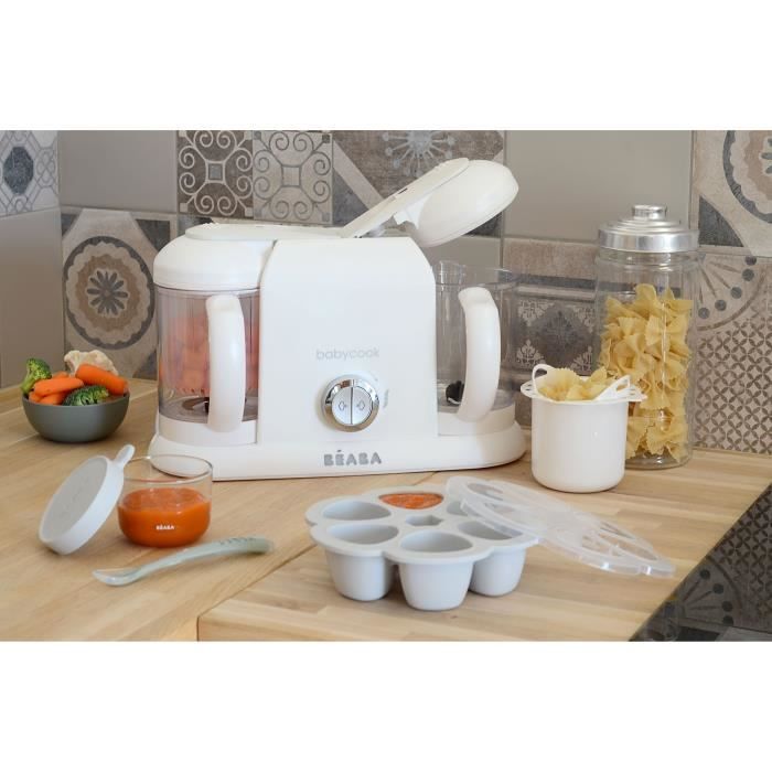 BEABA, Babycook Duo, robot bébé 4 en 1, contenance XXL, blanc