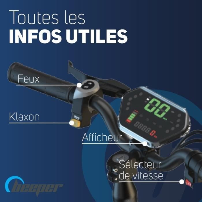 Trottinette électrique tout-terrain - BEEPER - Cross - 500W - 10- 48V - 10Ah