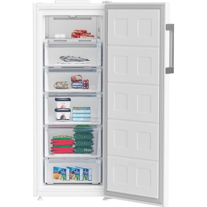 Congélateur armoire - BEKO - B1RFNE274W - Classe E - 220 L - 151,5 x 59,7 x 70,9 cm - Blanc