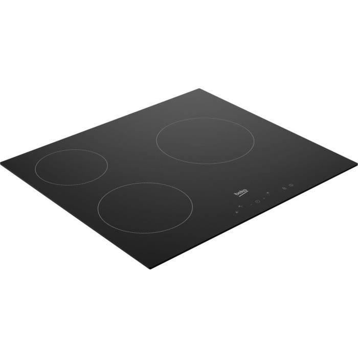 Table de cuisson vitrocéramique - BEKO - 3 foyers - 60 cm - HIC63400