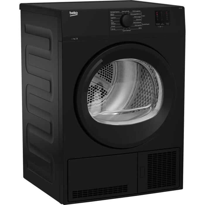 Seche-linge a condensation BEKO DCY724B - 7 kg - Classe B - Tambour Aquawave - Noir