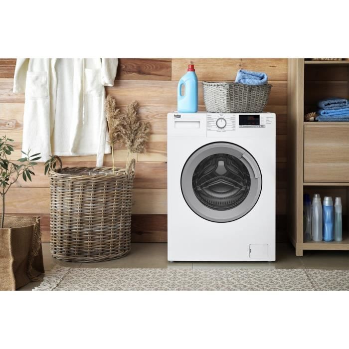 Lave-linge hublot BEKO b100 WTV9712BS1W - 9 kg - Induction - L60cm - 1400 trs/min - Blanc