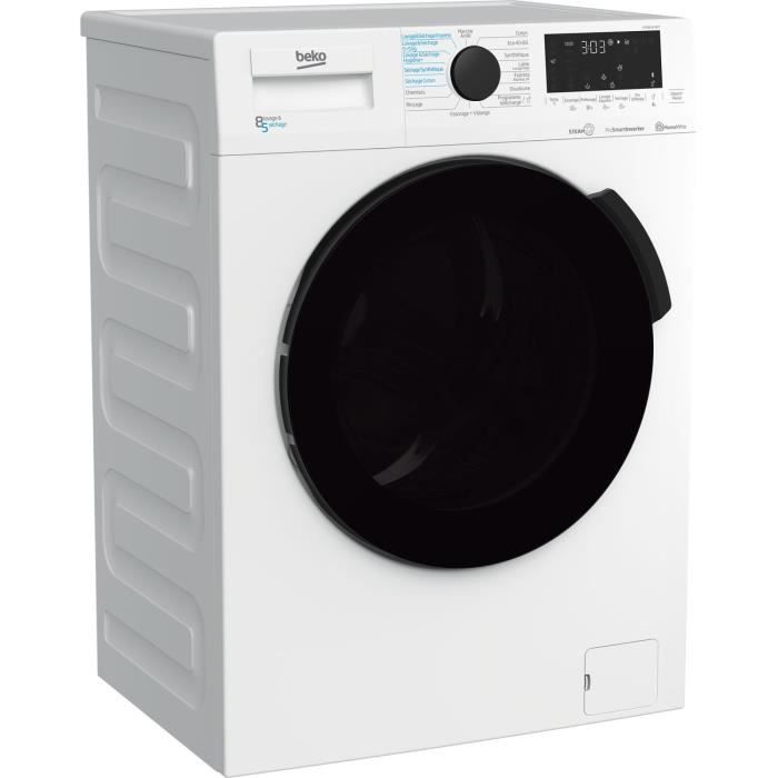 Lave-linge séchant BEKO b300 HTE8614YBST - 8 / 5 kg - Induction - 1200 trs/min - Classe E - Blanc