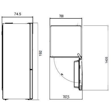 Réfrigérateur combiné - BEKO - BRCNE50140ZXBN - 2 portes - 514 L - Classe E - 70 x 74,5 x 192 cm - Gris acier