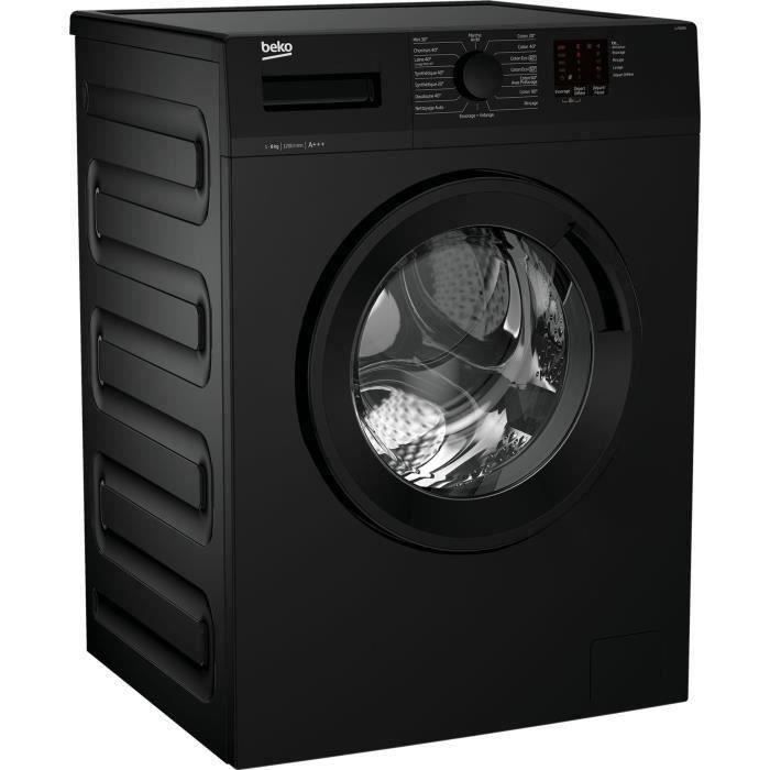 Lave-linge hublot BEKO b100 LLF082B2 - 8 kg - Tambour Aquawave - Induction - 1200 trs/min - Classe C - Noir