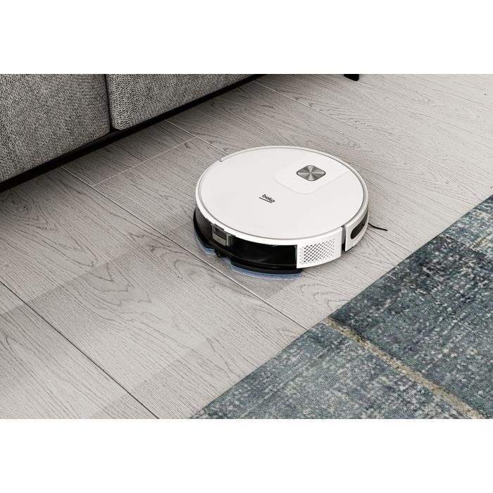 BEKO VRR60314VW - Aspirateur Robot  Laveur 2 en 1  Connecté - Autonomie 150 minutes - 2000 pa - Blanc