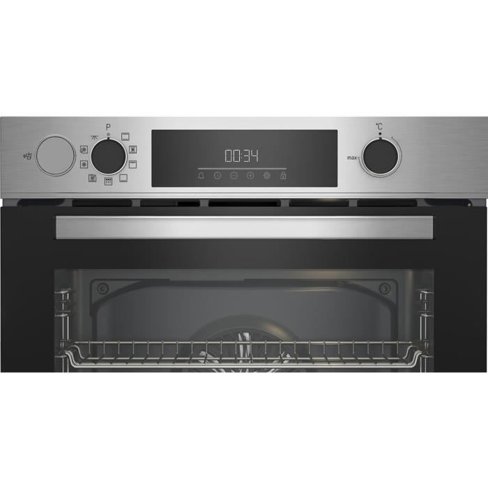 Four encastrable - Chaleur pulsée 3D - BEKO - BBIS14300XMPSE - Inox - 72 L - Porte froide GIFAM - 59,4x56,7x59,5 cm