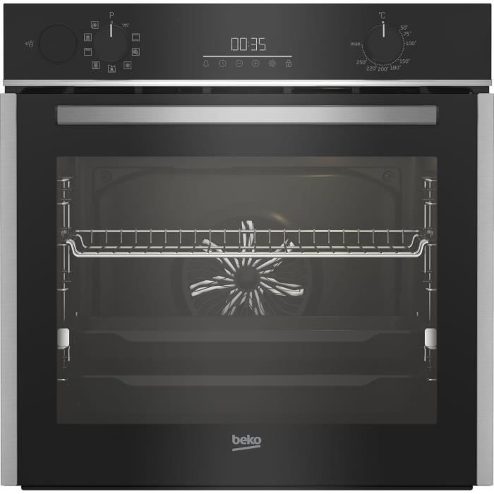 Four encastrable Pyrolyse Chaleur tournante et brassée BEKO BCBIS14300MPSE Inox - Porte froide - 72L - 59,4 cm