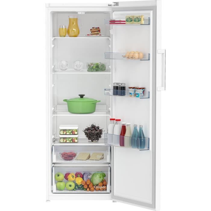 Réfrigérateur monoporte tout utile - BEKO - RSSE415M41WN - Classe E - 367 L - 171,4 x 59,5 x 70 cm - Blanc