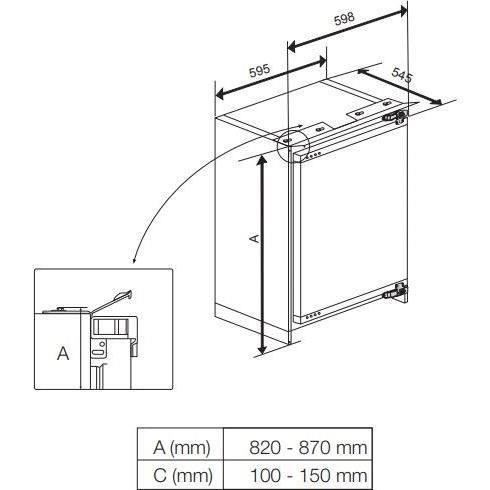 Congélateur Intégrable armoire BEKO BU1204N - 3 tiroirs - Porte réversible