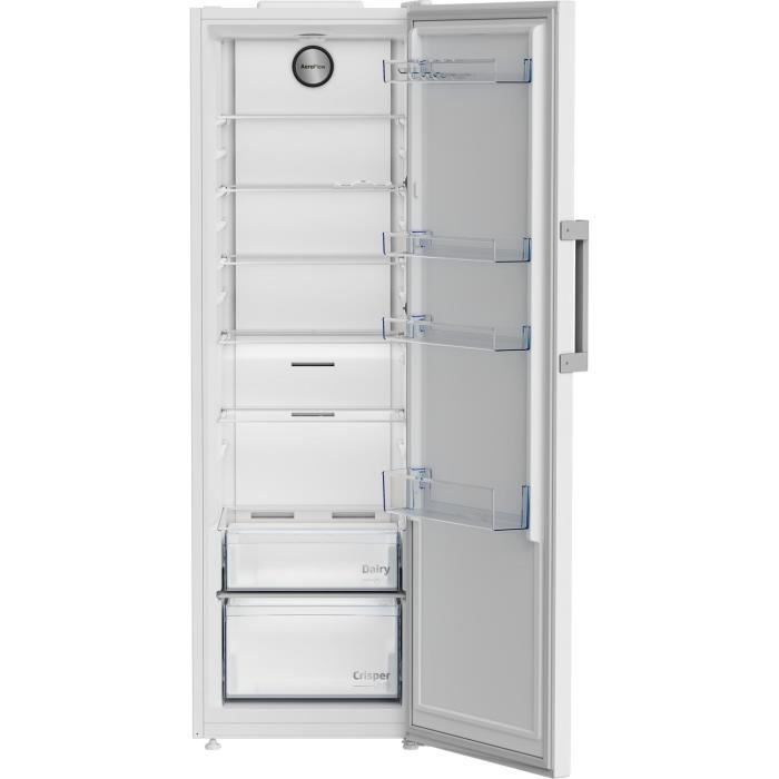 Réfrigérateur monoporte tout utile - BEKO - B1RMLNE444W - Froid ventilé - Classe E - 365 L - 186,5 x 59,7 x 70,9 cm - Blanc