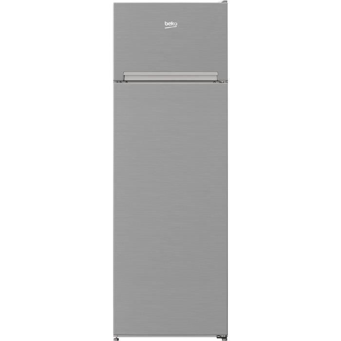 Réfrigérateur pose-libre double porte - BEKO - RDSA280K40SN - Classe E - 250 L - 160,6 x 54 x 57,4 cm - Gris Acier