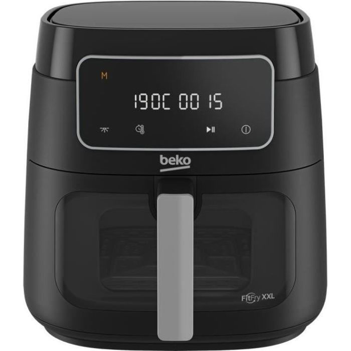 Friteuse multifonction a air chaud - BEKO - FRL3374B - 1900 W - 7,6 L pour 2 kg de frites - Ecran LCD tactile - Noir