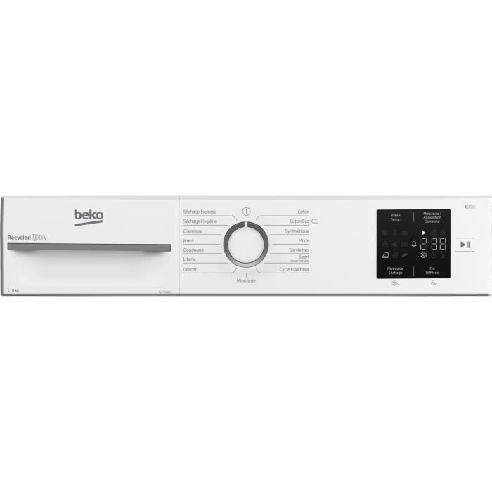 Seche-linge pompe a chaleur BEKO b300 Eco sense SLFT1812 - 8 kg - L60cm - A+ - Blanc