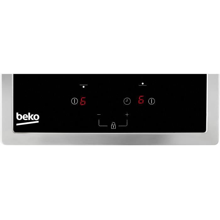 Table de cuisson BEKO HDMC32400TX - 2 foyers induction - Commandes tactiles - Noir - Minuterie intégrée