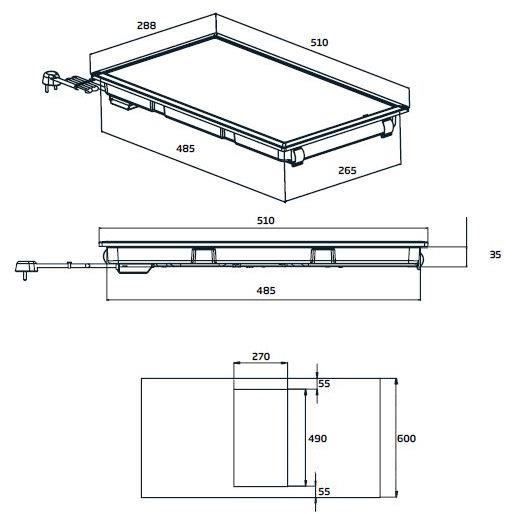 Table de cuisson BEKO HDMC32400TX - 2 foyers induction - Commandes tactiles - Noir - Minuterie intégrée