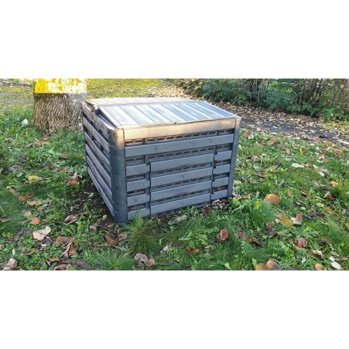 Composteur BELLI Compost'wood 400 L Taupe - Jardinage écologique