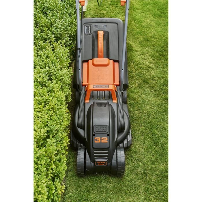 Tondeuse électrique BLACK+DECKER BEMW351-QS - 1000W - 32cm de coupe - 3 hauteurs réglables