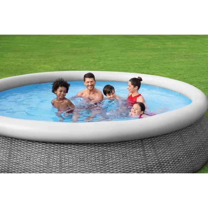 Kit Piscine hors sol autoportante BESTWAY - Fast Set - 366x76cm - Ronde (Livrée avec une pompe et cartouche de filtration)