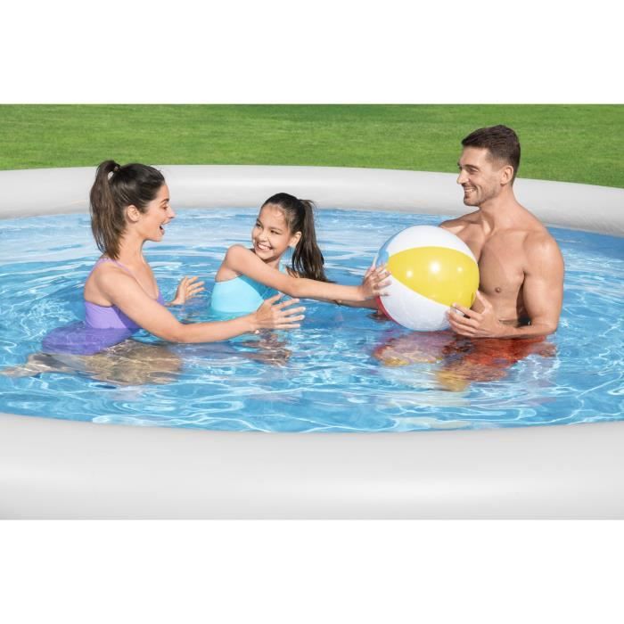 Kit Piscine hors sol autoportante BESTWAY - Fast Set - 457 x 84 cm - Ronde (Livrée avec une pompe et cartouche de filtration)