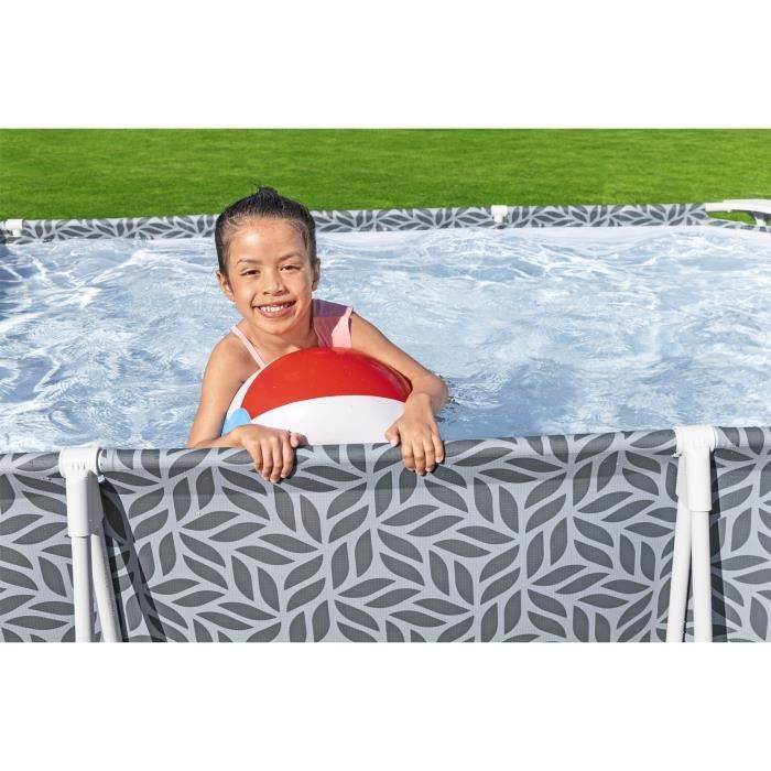 Piscine hors sol tubulaire BESTWAY - Steel Pro - 366 x 201 x 66 cm - Rectangulaire - décor graphique