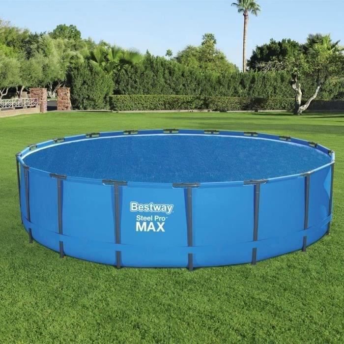 Bâche solaire - BESTWAY - Frame Pool - Diametre 521cm - Bleu - 150 grs/m2