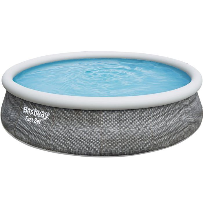 Kit Piscine hors sol autoportante BESTWAY -  Fast Set - 457 x 107 cm - Ronde (Livrée avec une pompe de filtration)