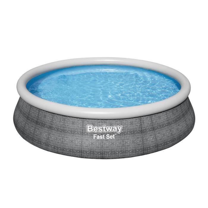 Kit Piscine hors sol autoportante BESTWAY -  Fast Set - 457 x 107 cm - Ronde (Livrée avec une pompe de filtration)