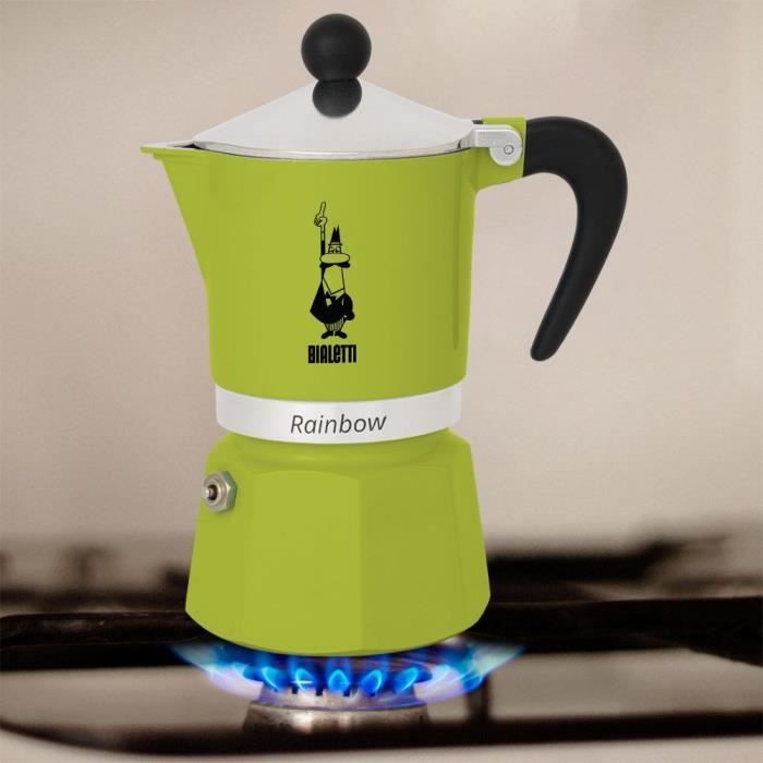 Cafetiere italienne - BIALETTI - RAINBOW - 6 tasses - 0,30 L - Vert