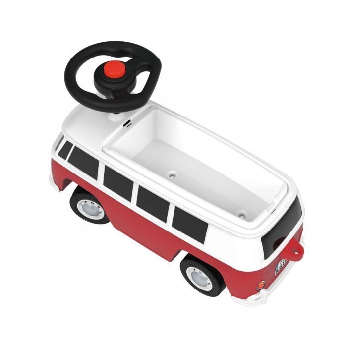 Smoby - Porteur Volkswagen Van Rouge - Coffre de rangement + Volant directionnel - 26L x 30l x 60H - Dés 18 mois