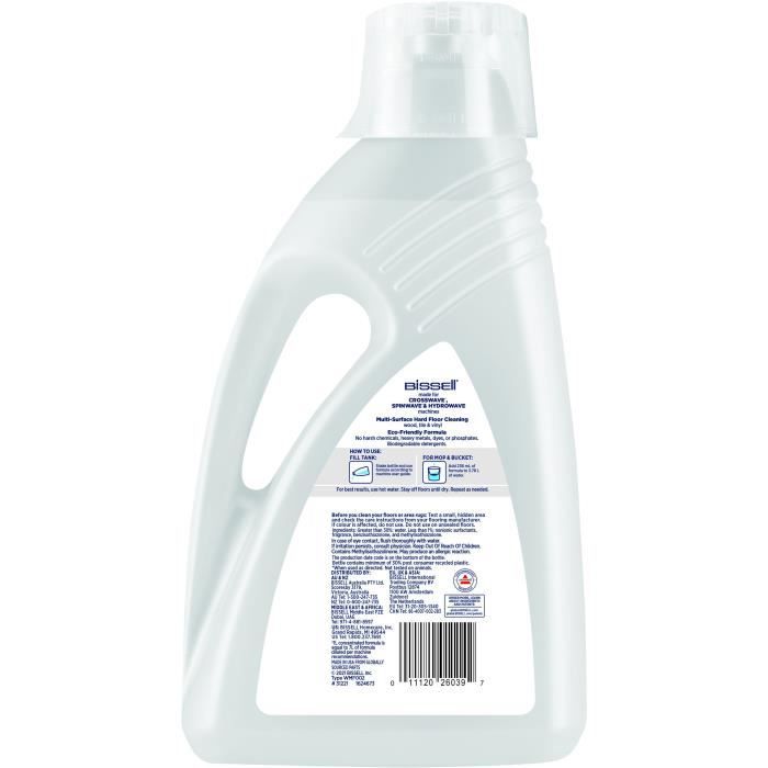 Nettoyant pour sols avec formule Naturelle - BISSELL - B31221 Crosswave - 2L, Spécial Animaux, Nettoyage Multi-Surfaces