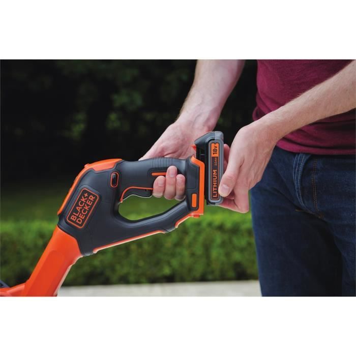 Coupe-Bordures Electrique Sans Fil 18V STC1820EPC-QW - BLACK+DECKER - 2 Vitesses Tete Pivotante 180°