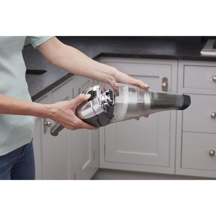 Aspirateur a main sans fil BLACK+DECKER NVC220WC-QW Dustbuster Lithium 7,2V 15,5 AirWatts 385 ml Gris métalisé