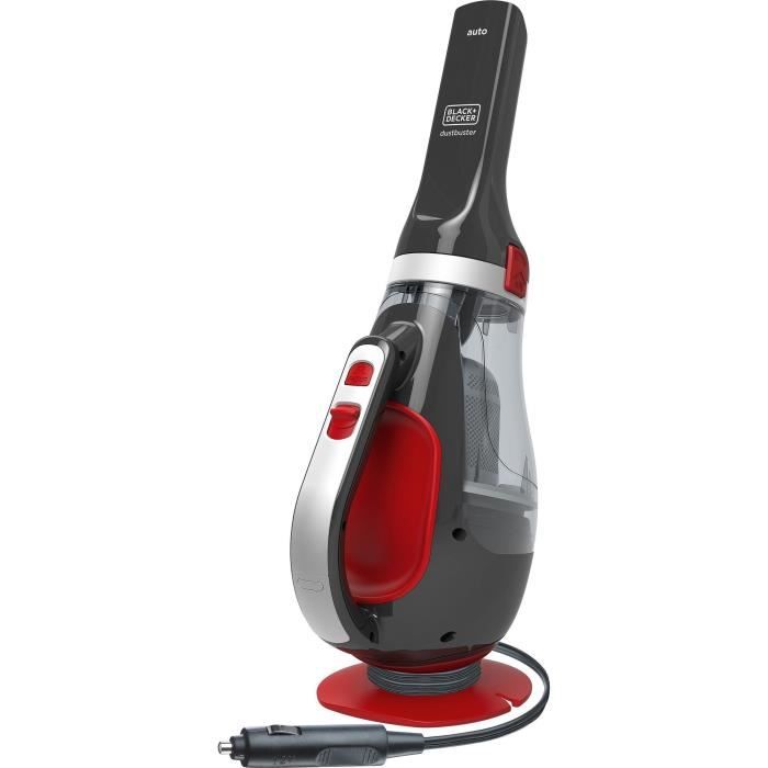 Aspirateur a main spécial voiture - BLACK & DECKER ADV1200-XJ - 12,5 AW - 12V - Prise allume cigare - Rouge / Gris