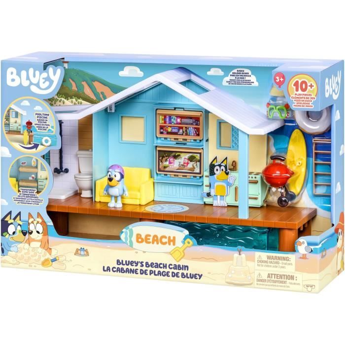 Cabane de Plage de Bluey - BLUEY - Set de jeu avec figurine exclusive et plus de 10 accessoires