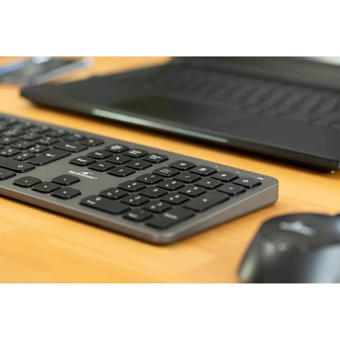 Ensemble Clavier Souris - BLUESTORK - Pack Easy Slim - Sans Fil - Gris Métal