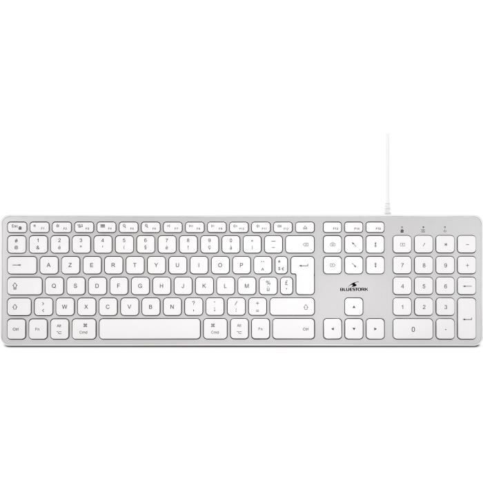 Clavier Filaire - BLUESTORK - KB Mac - Compatible Mac - Blanc