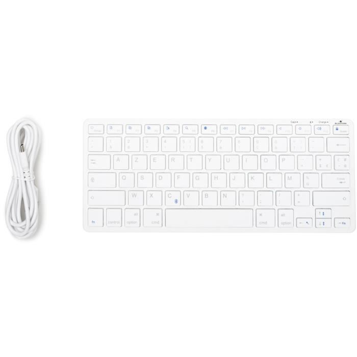 Clavier Sans Fil - BLUESTORK - MINI MAC R - Compact - Rechargeable - Blanc