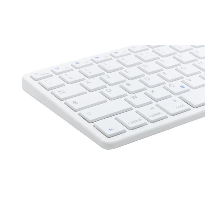 Clavier Sans Fil - BLUESTORK - MINI MAC R - Compact - Rechargeable - Blanc