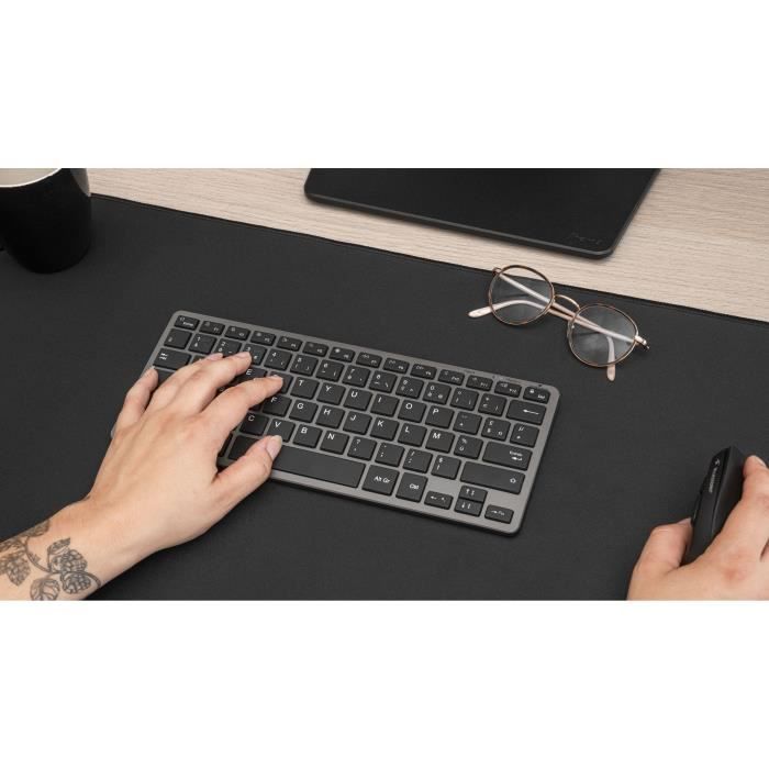 Clavier Sans Fil - BLUESTORK - MINI R - Compact - Rechargeable - Gris/Noir