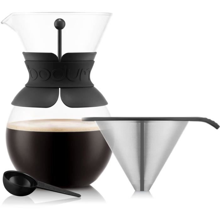 POUR OVER - Cafetiere BODUM , filtre permanent maille inox, 1.0 l, 8 tasses