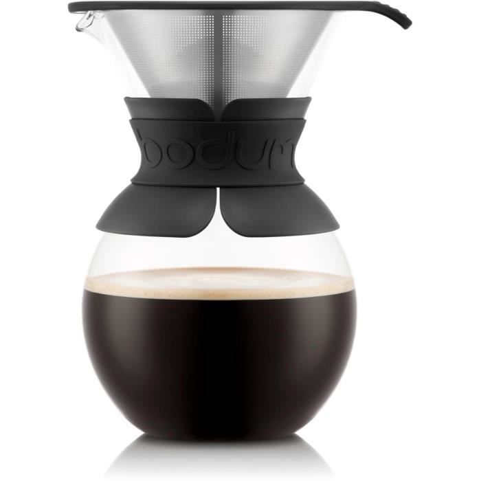 POUR OVER - Cafetiere BODUM , filtre permanent maille inox, 1.0 l, 8 tasses