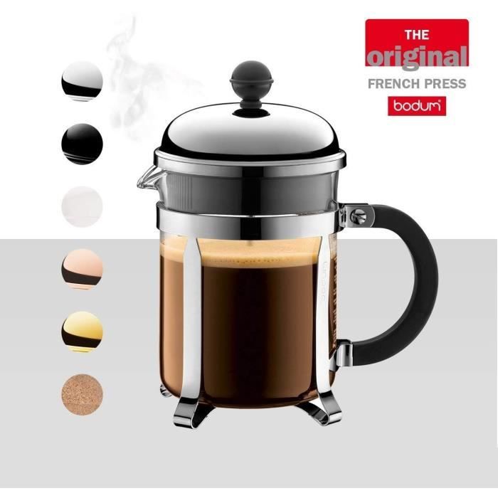 CHAMBORD - Cafetiere a piston BODUM , 4 tasses, 0.5 l, acier inox