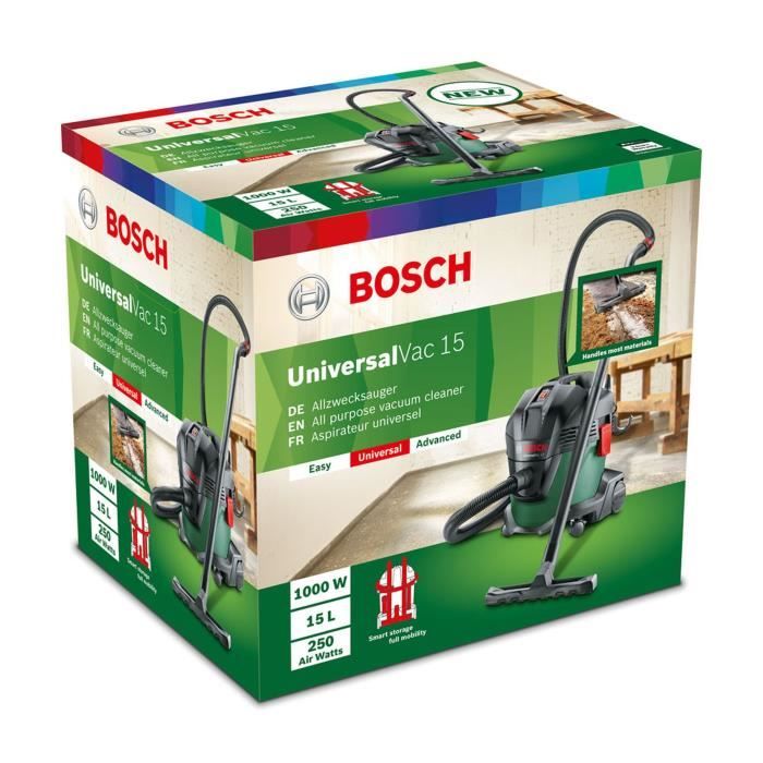 Aspirateur eau et poussiere Bosch - UniversalVac 15 - 1000W - 15L - Fonction soufflerie