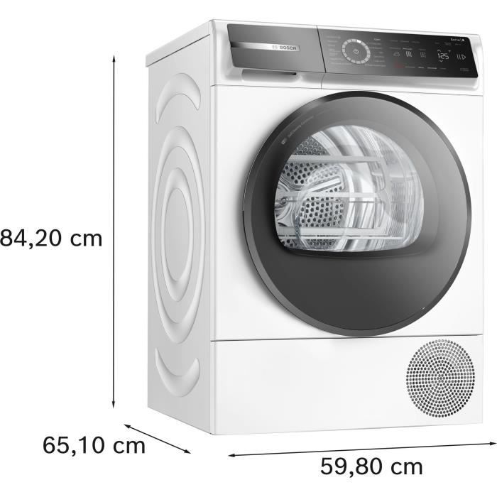 Seche-linge pompe a chaleur BOSCH WQB245A0FR SER8 - 9 kg - Classe A+++ - L60cm - Blanc