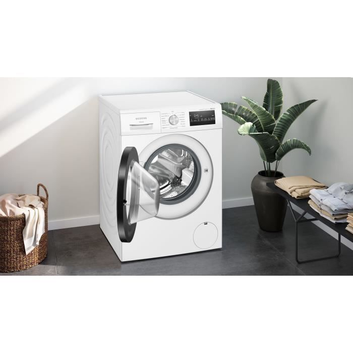 Lave-linge hublot SIEMENS WM14N248FR iQ300 - 8 kg - Induction - L60cm - 1400 trs/min - Classe A - Blanc